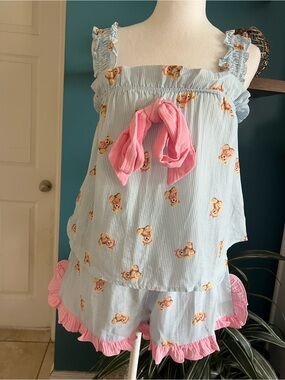 Rareraw boutique Light Blue and Pink Teddy-Accent womens Set